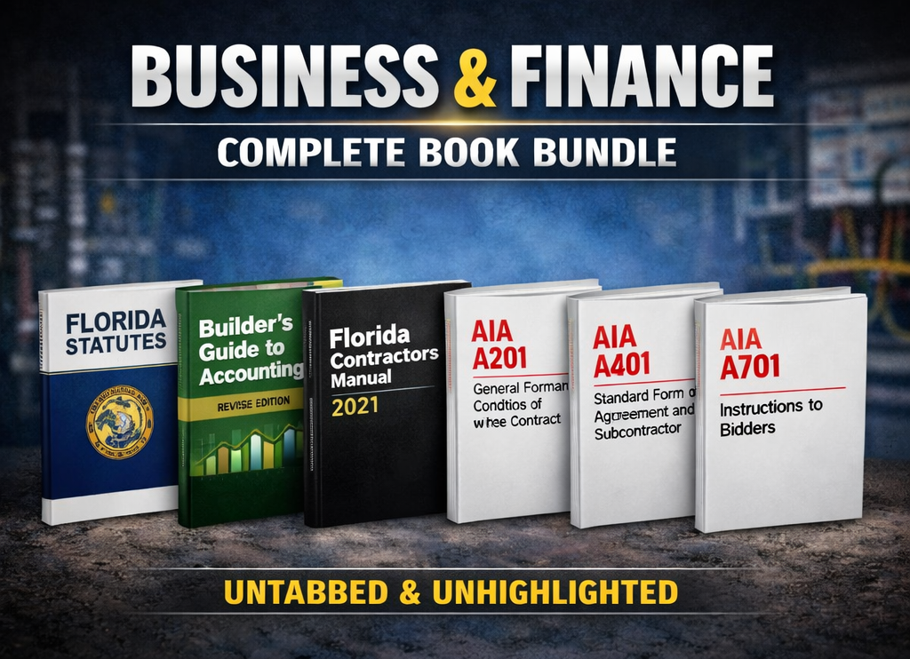 Business and Finance Complete Book Bundle – Un-Highlighted & Un-Tabbed (Construction Board)