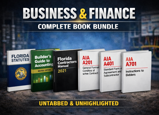 Business and Finance Complete Book Bundle – Un-Highlighted & Un-Tabbed (Construction Board)