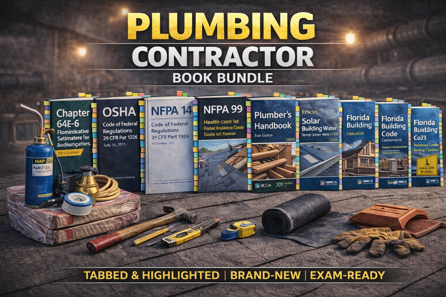 Florida Plumbing Contractor Complete Book Bundle (Trade ONLY) - Tabbed & Highlighted